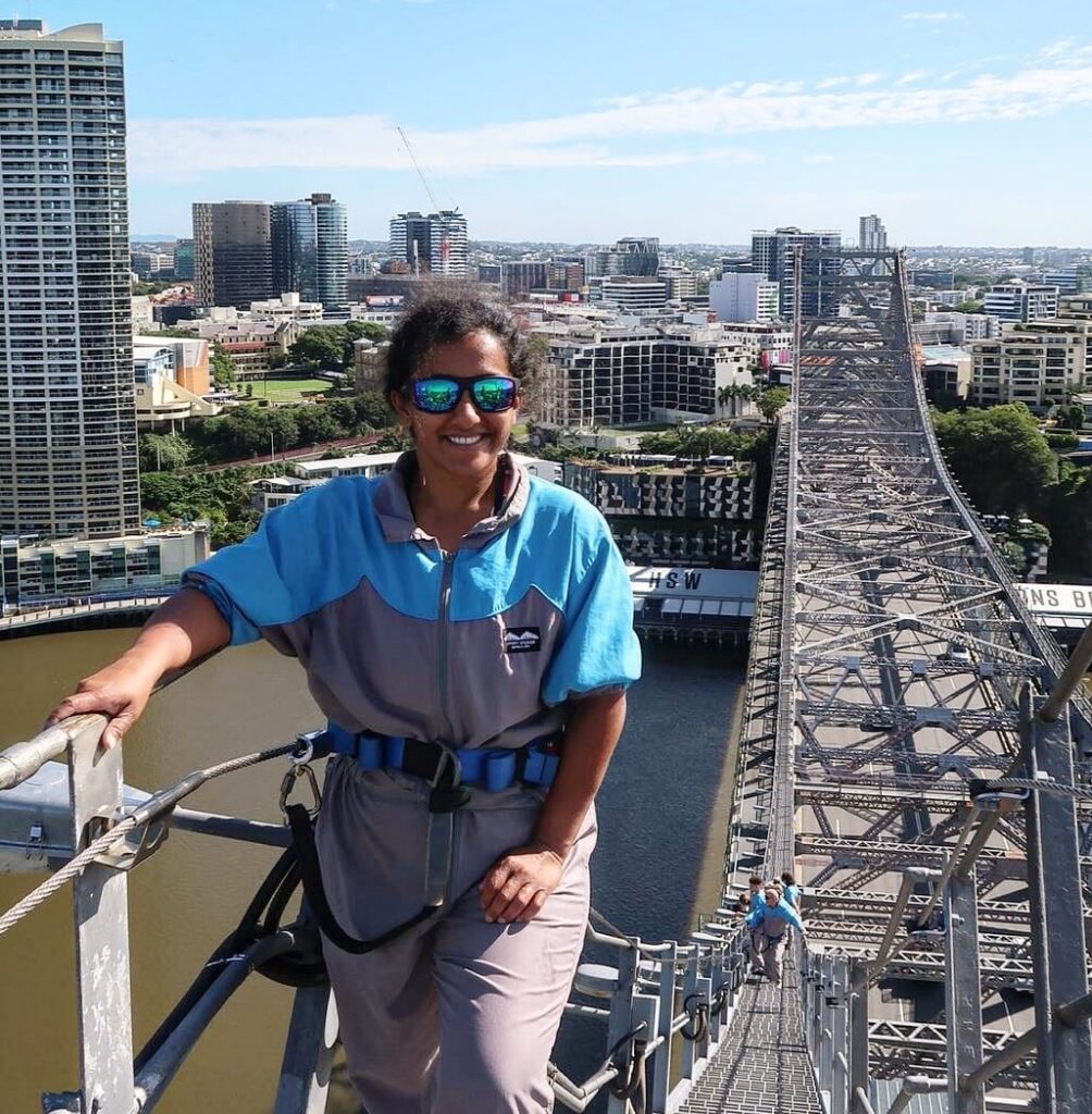 The top of Story Bridge and offers a nice panoramic view of Brisbane